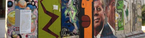 Graffiti on Pieces of the Berlin Wall in Los Angeles, CA